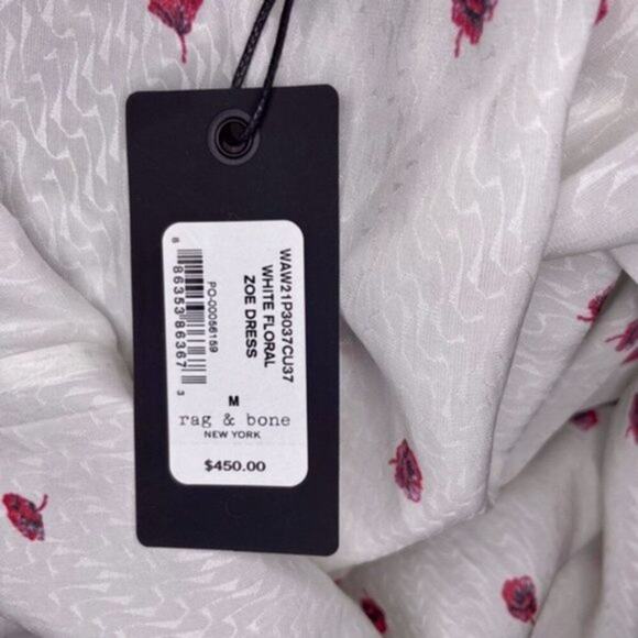 rag and bone floral Zoe dress white M - Picture 5 of 9